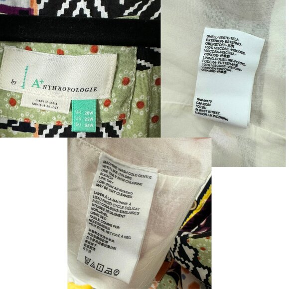 Anthropologie Maeve Everyway Patchwork Dress Shirt Dress Sleeveless Mixed Print - Picture 11 of 11